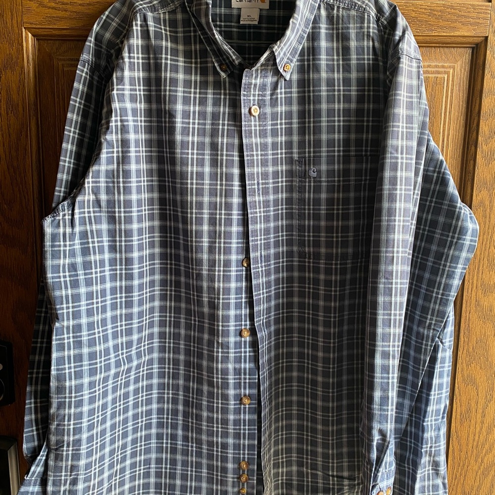 Carhartt Navy and White Checkered Shirt